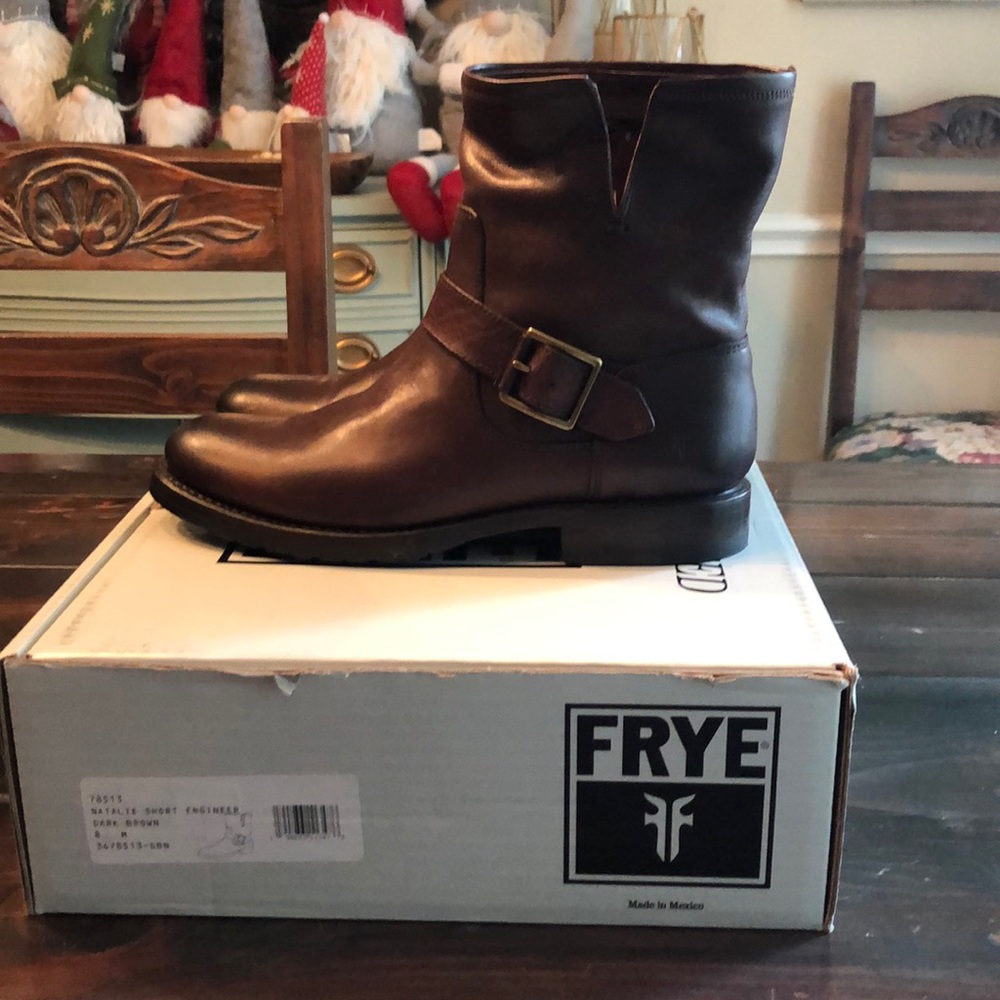 Frye Natalie shirt engineer boots